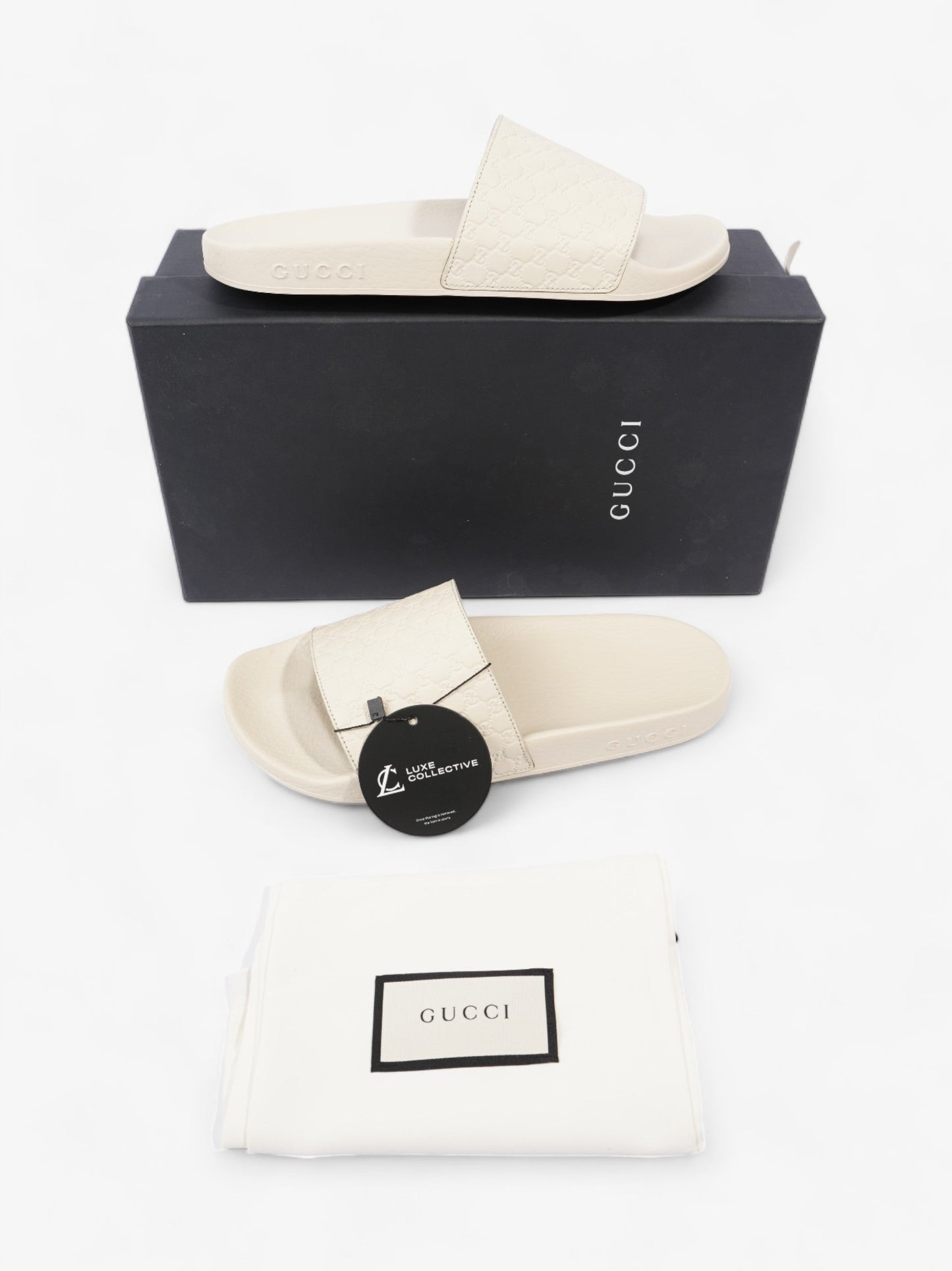 Gucci Microguccissima Slide Ivory Rubber EU 37 UK 4