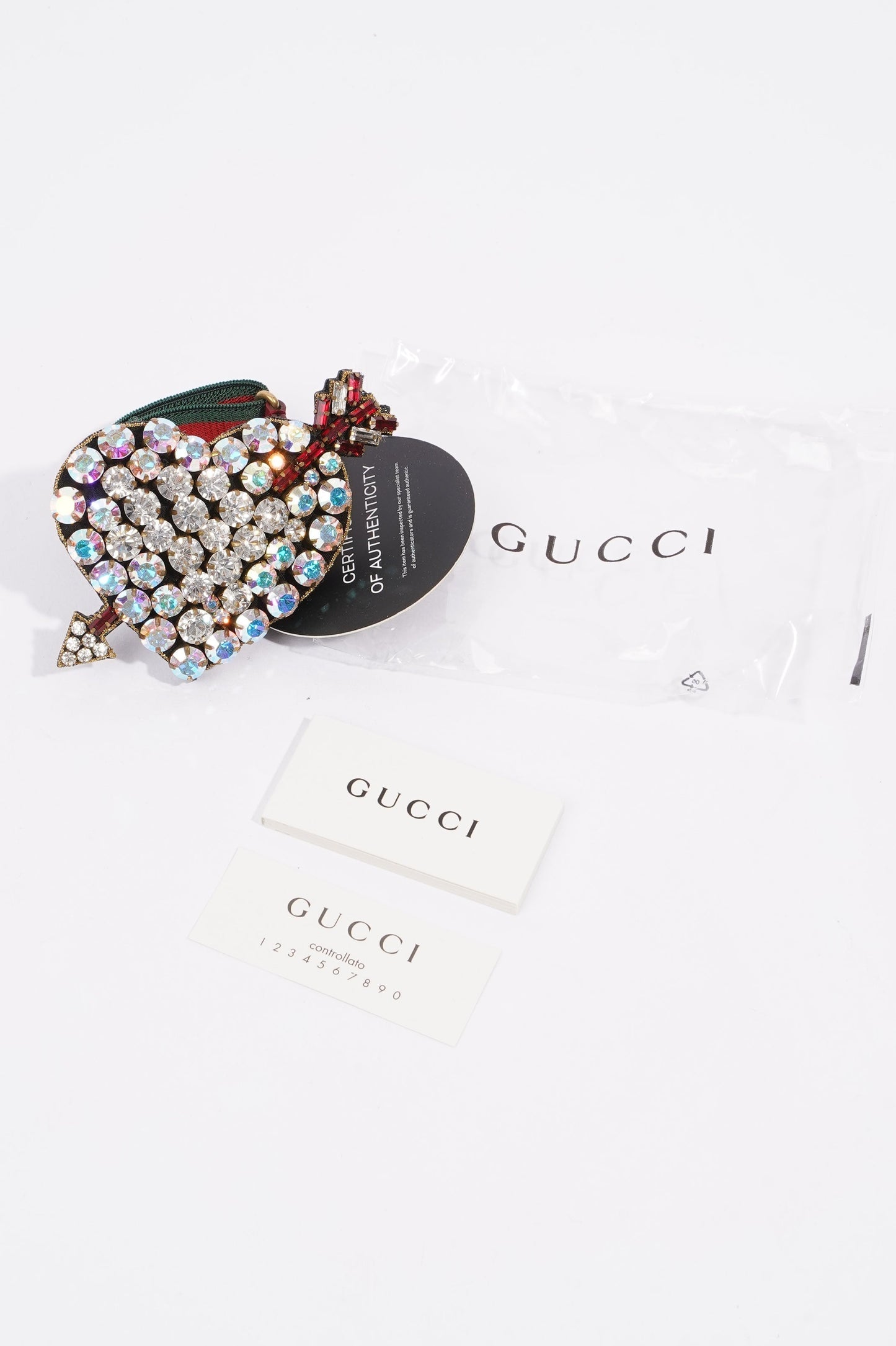 Gucci Crystal Heart Elastic Bracelet Crystal / Gucci Stripe Elastic