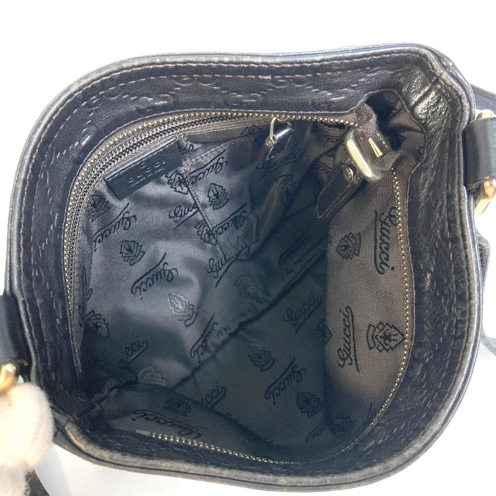 GUCCI Shoulder Bag 201538 leather Brown Guccisima Pochette Women Used
