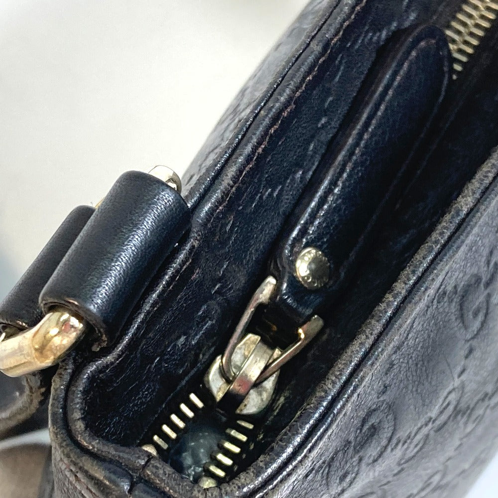 GUCCI Shoulder Bag 201538 leather Brown Guccisima Pochette Women Used