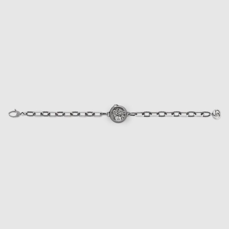 Gucci Garden GG Malachite Bracelet in Silver