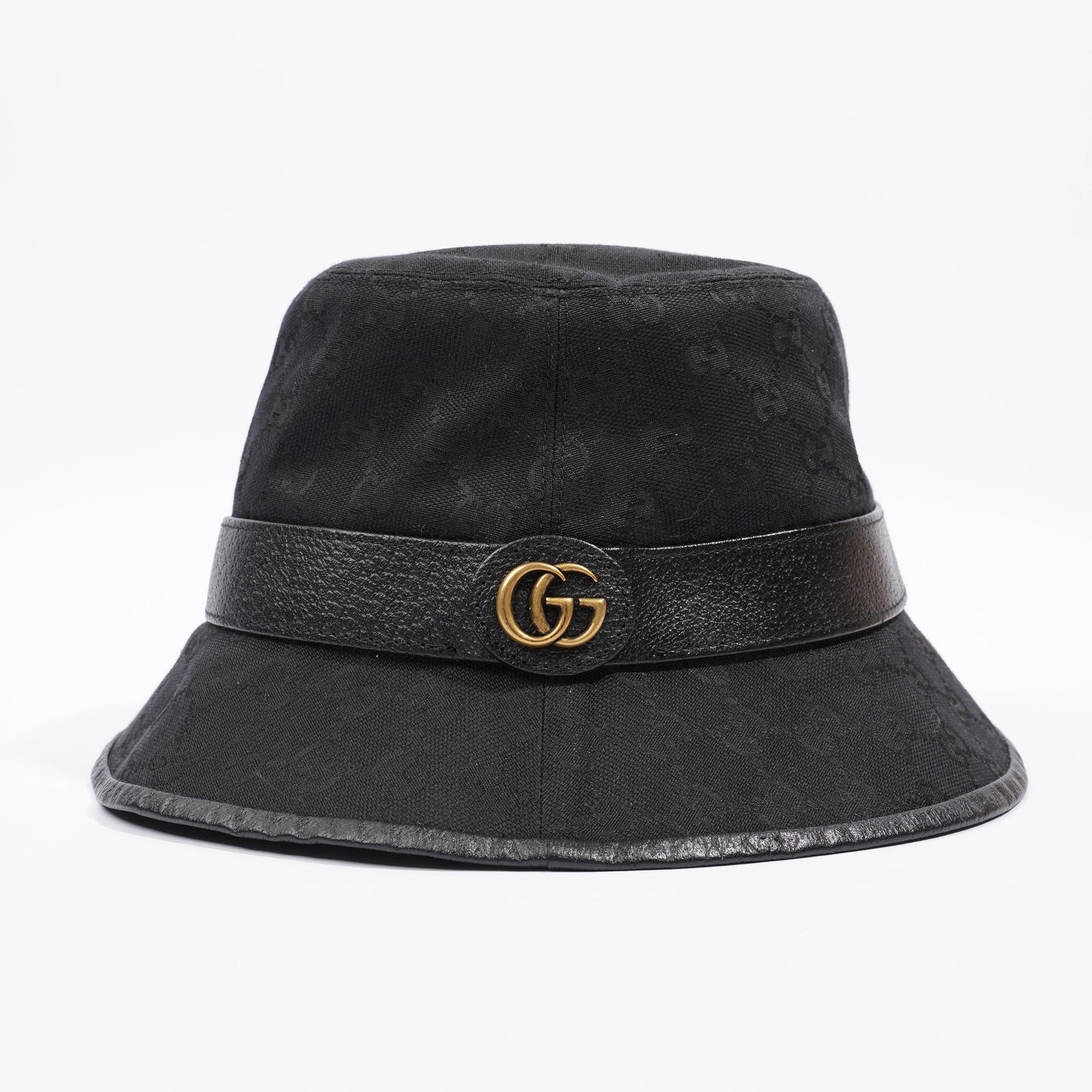 Gucci Monogram Bucket Hat Black Fabric M (58cm)
