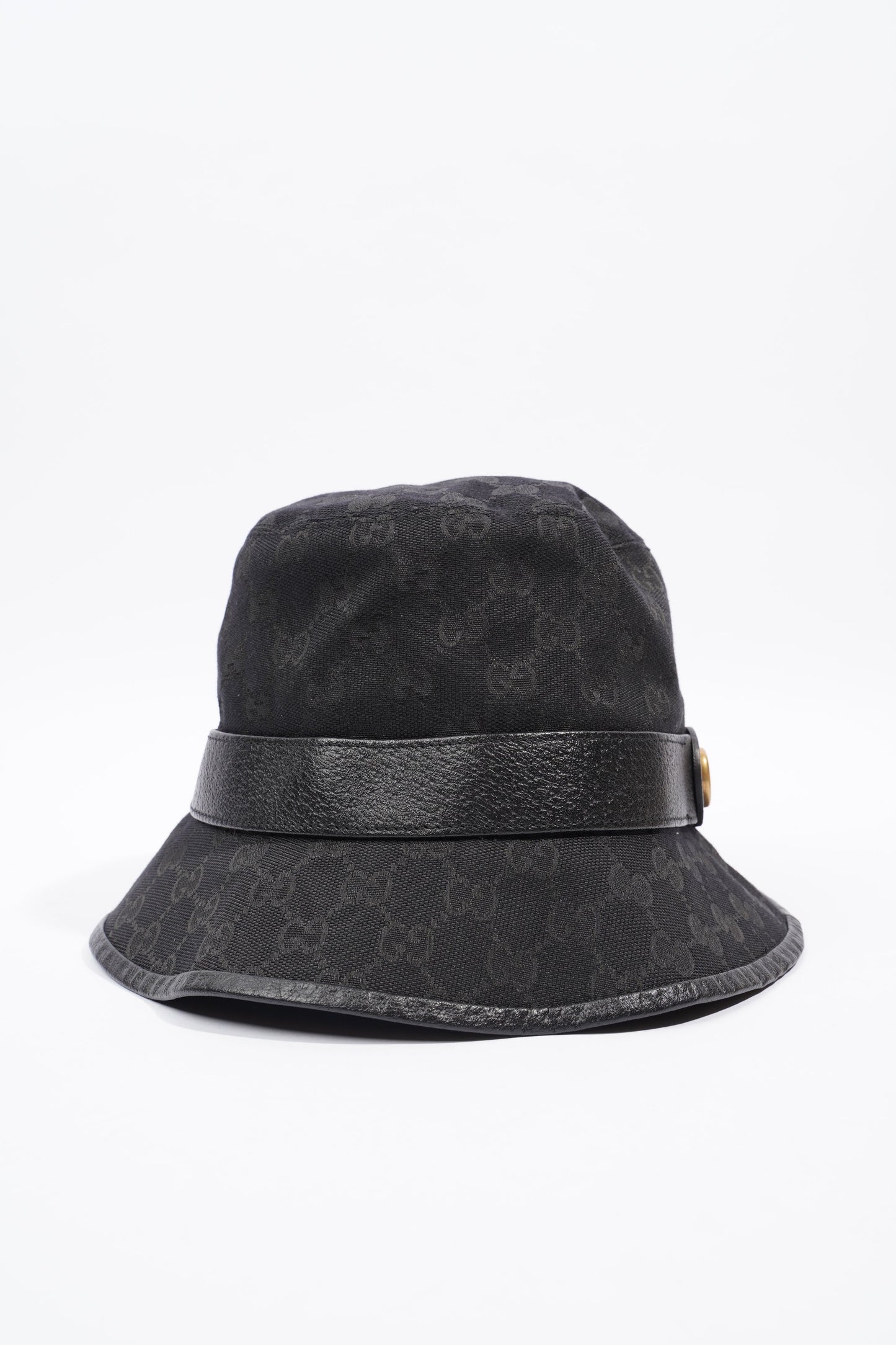 Gucci Monogram Bucket Hat Black Fabric M (58cm)