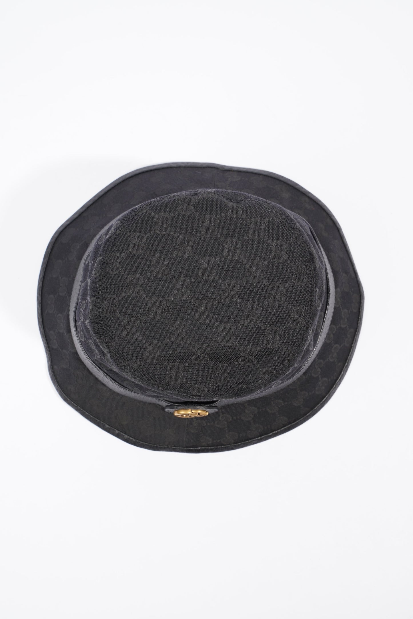 Gucci Monogram Bucket Hat Black Fabric M (58cm)