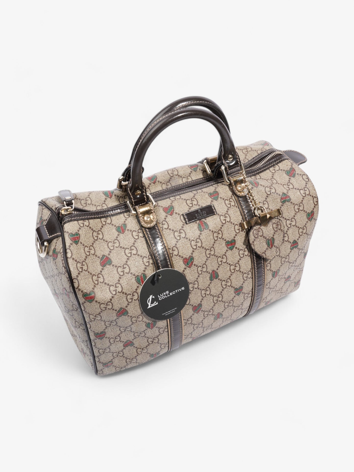 Gucci Boston Bag GG Supreme / Red / Green Coated Canvas