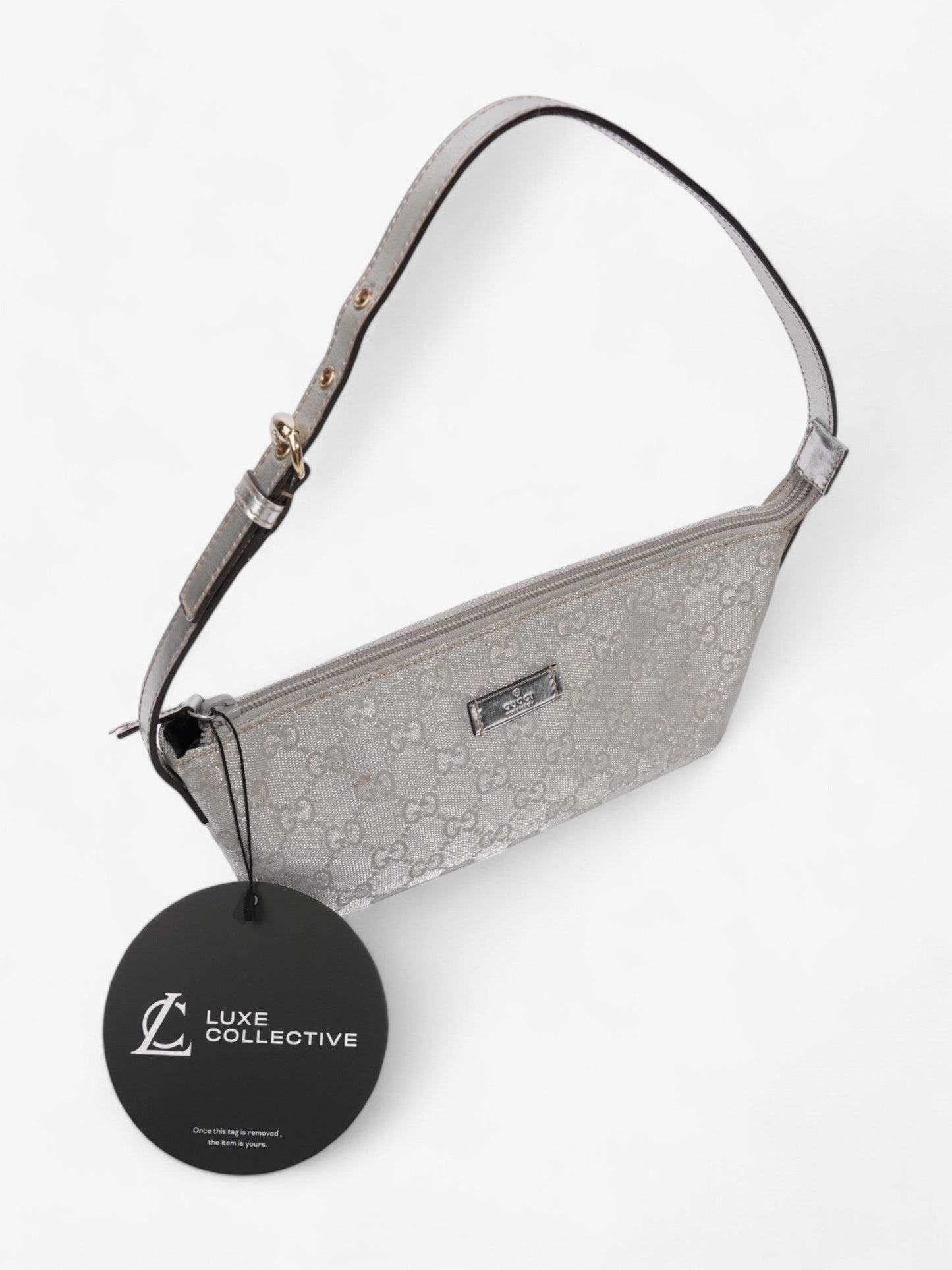 Gucci Boat Pochette Silver / GG Supreme Canvas