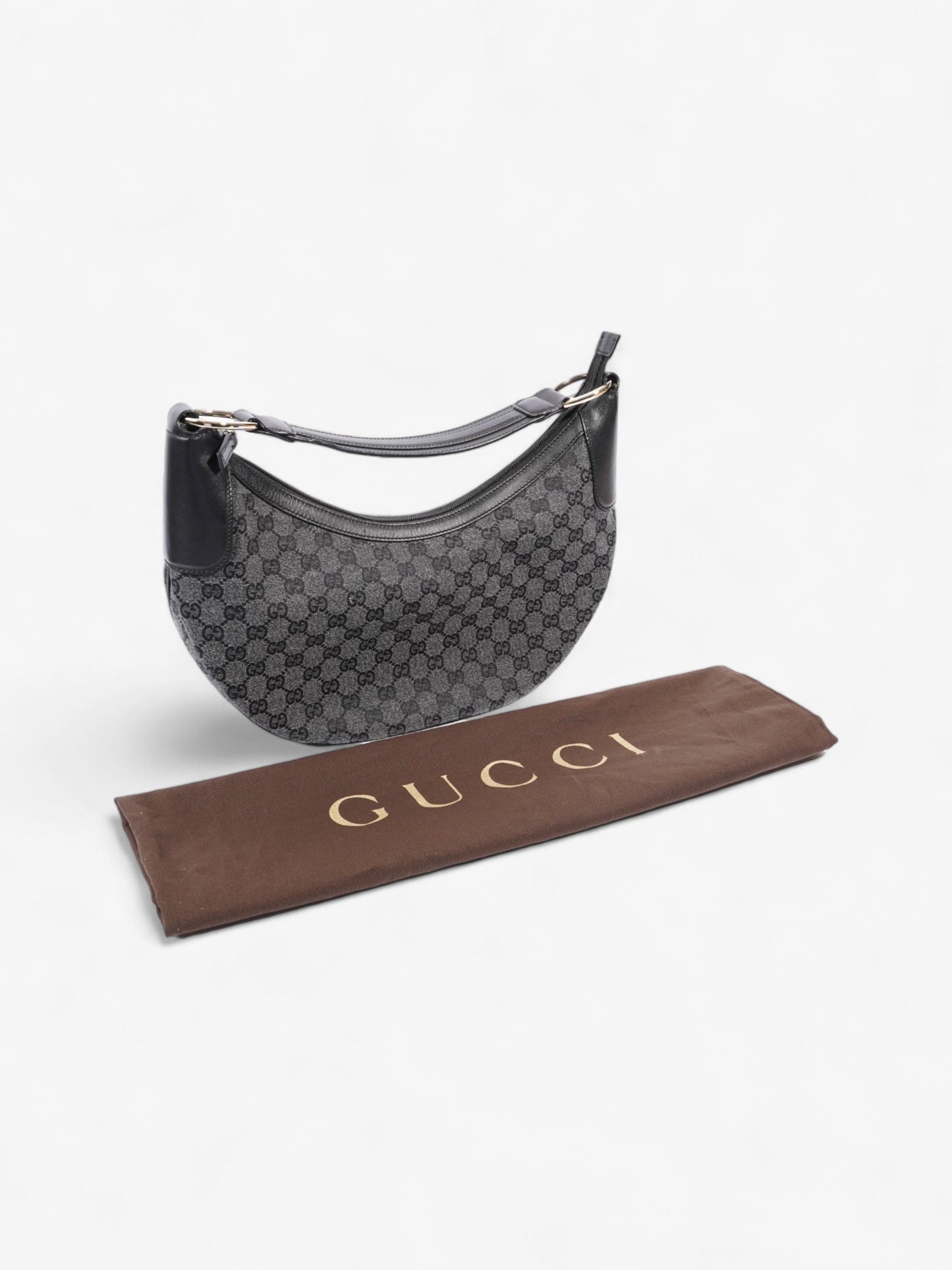 Gucci Half Moon Hobo Black Denim GG Supreme Denim