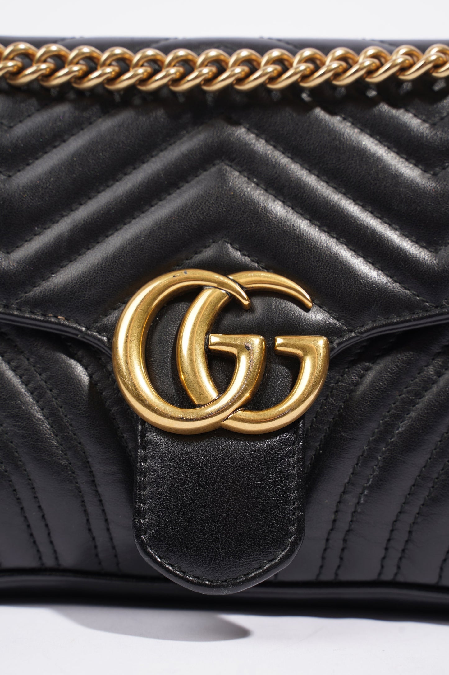 Gucci Marmont Flap Black Matelasse Leather Small