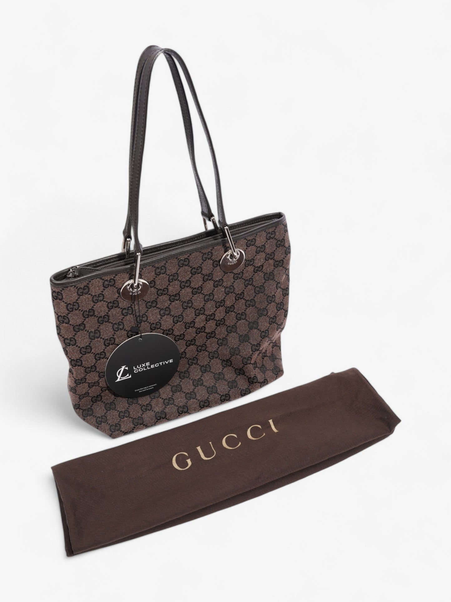Gucci GG Tote Bag GG Supreme / Dark Brown Canvas