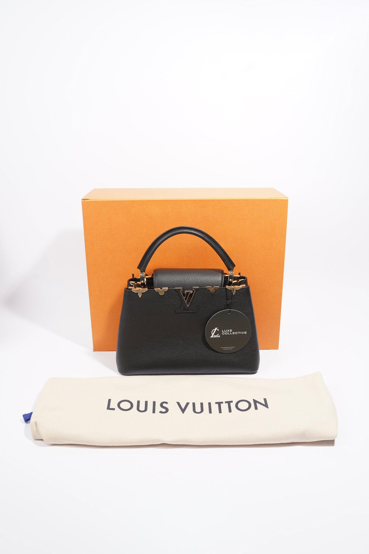 Louis Vuitton Capucines MM Black Taurillon Leather
