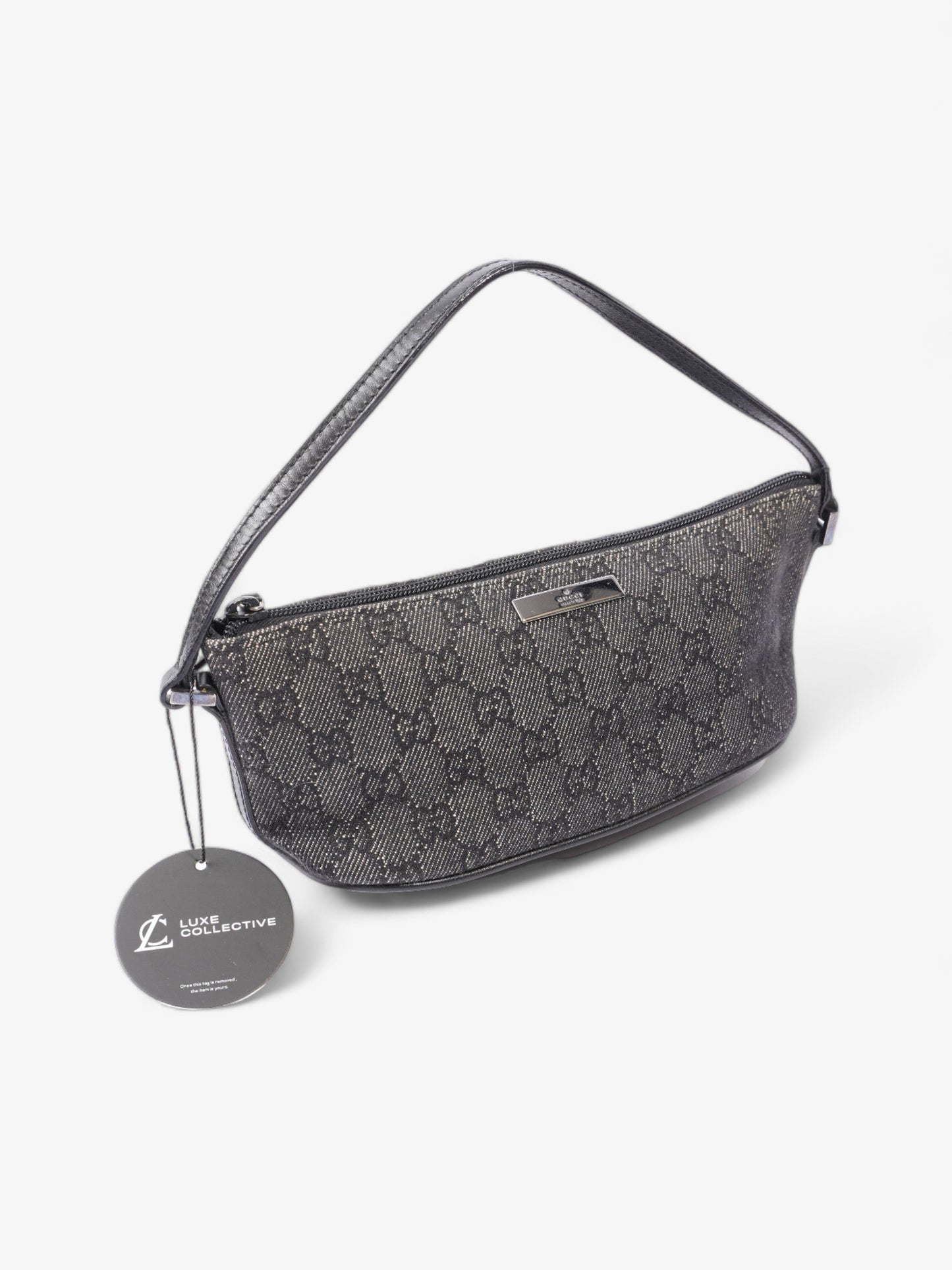 Gucci Pochette Boat Baguette Black Canvas