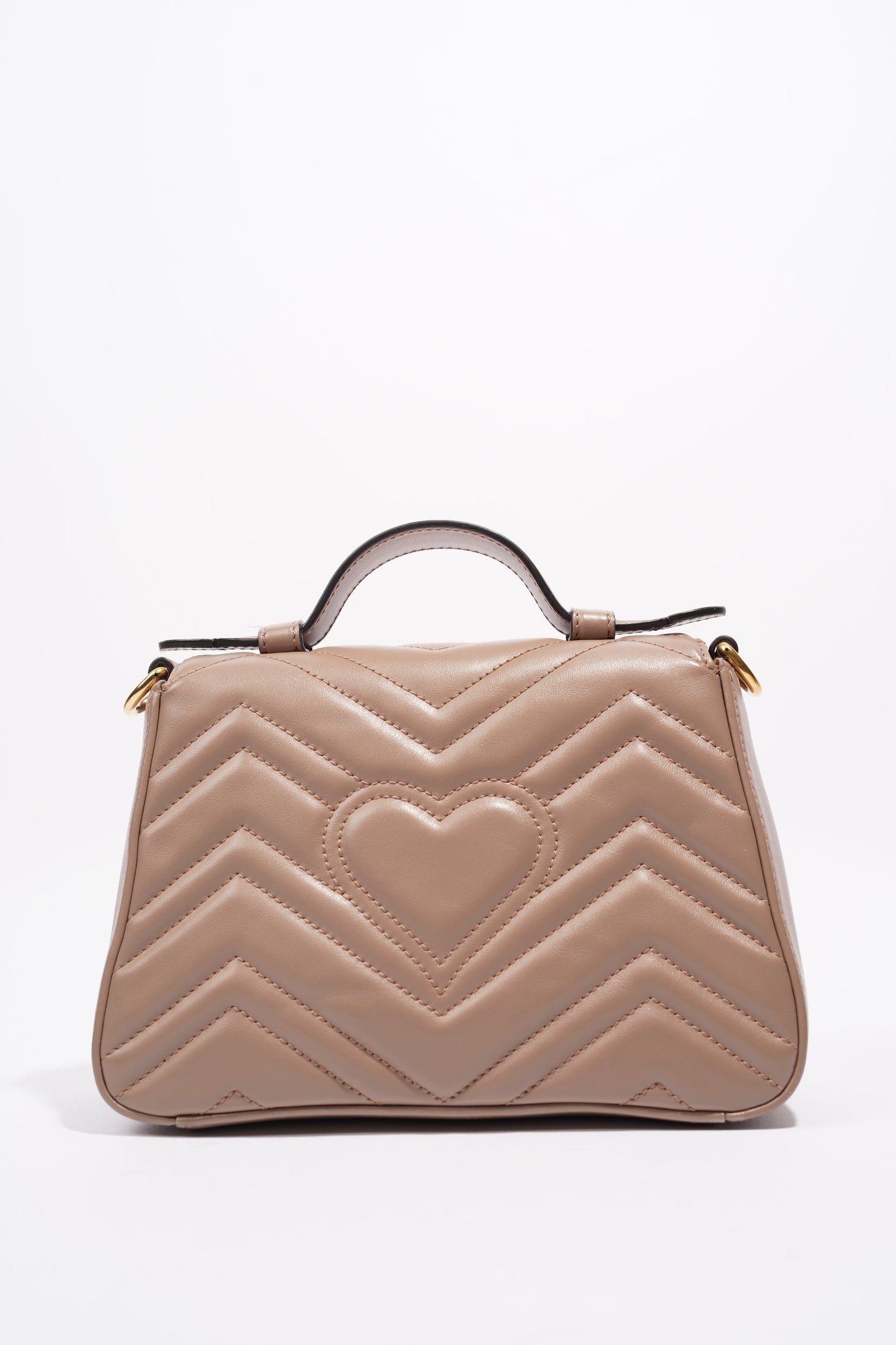 Gucci GG Marmont Top Handle Flap Bag Mauve Leather Mini