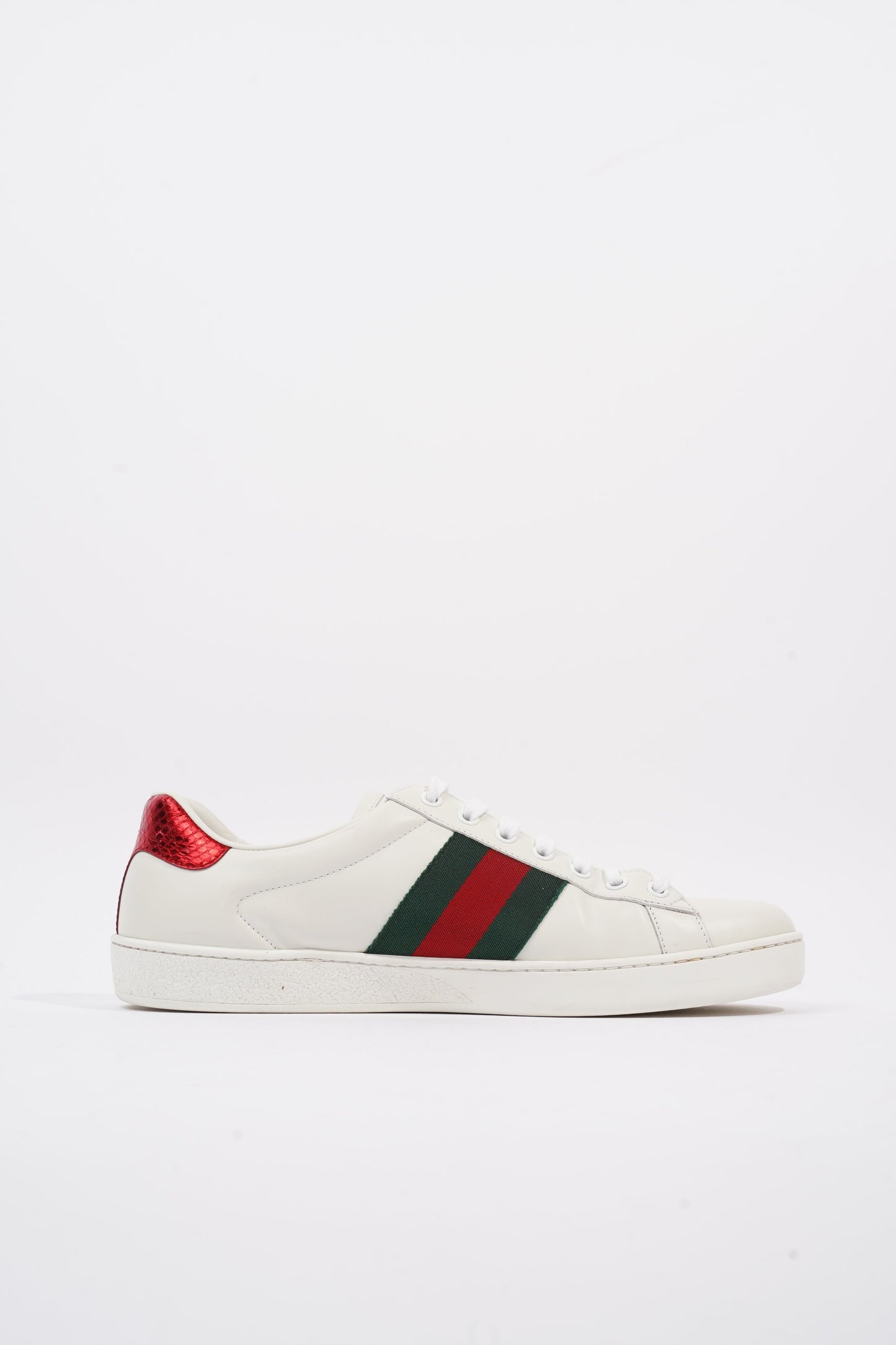 Gucci Ace Embroidered Bee White / Red / Green Leather EU 42 UK 8