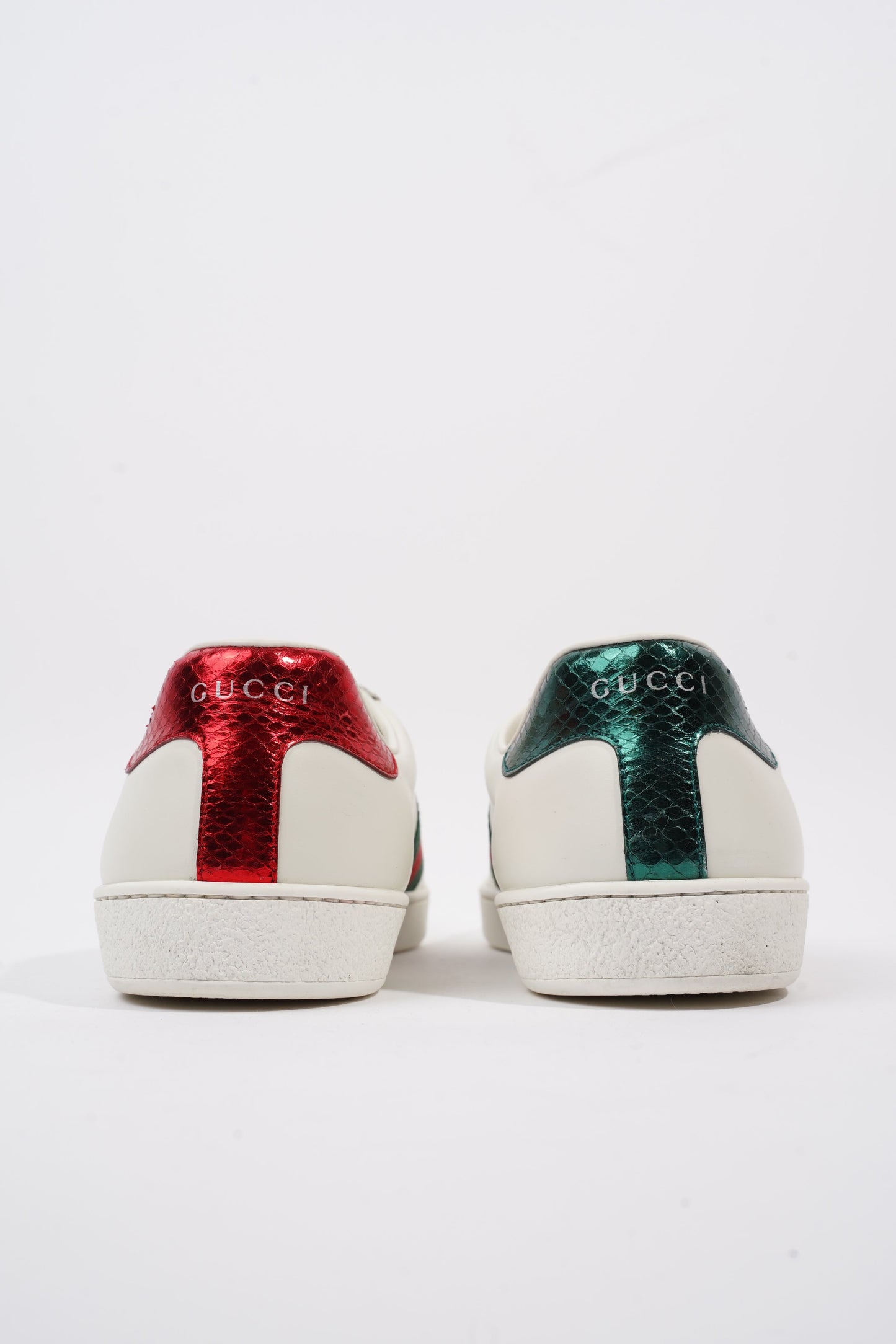 Gucci Ace Embroidered Bee White / Red / Green Leather EU 42 UK 8