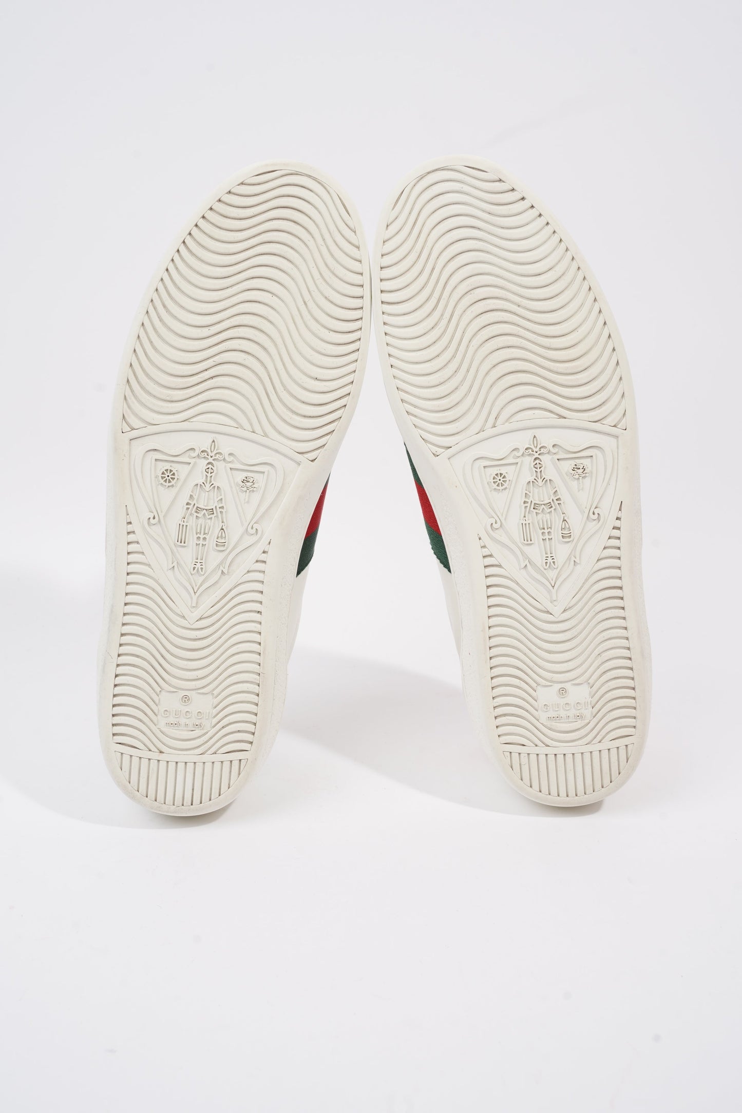 Gucci Ace Embroidered Bee White / Red / Green Leather EU 42 UK 8