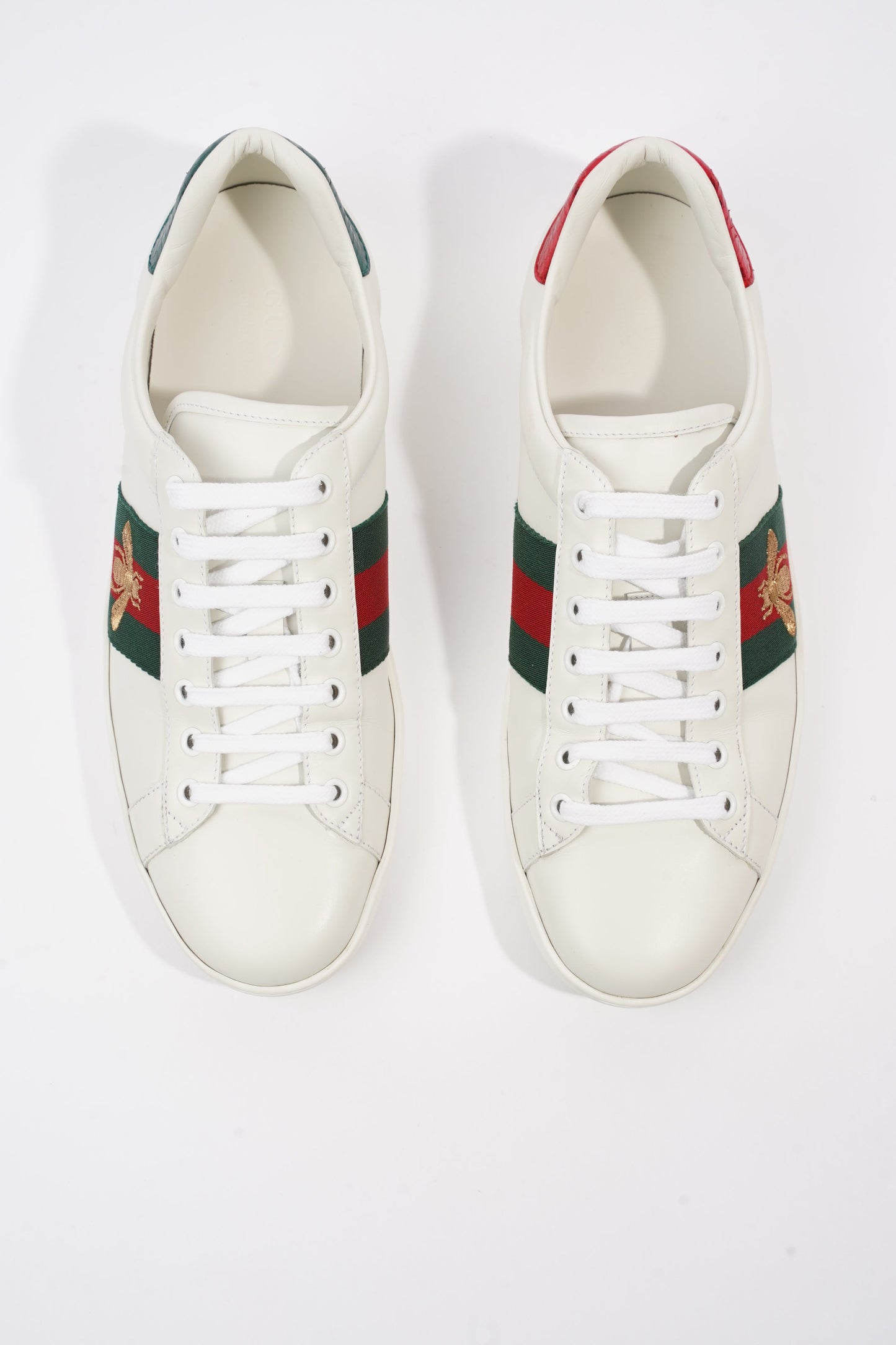 Gucci Ace Embroidered Bee White / Red / Green Leather EU 42 UK 8