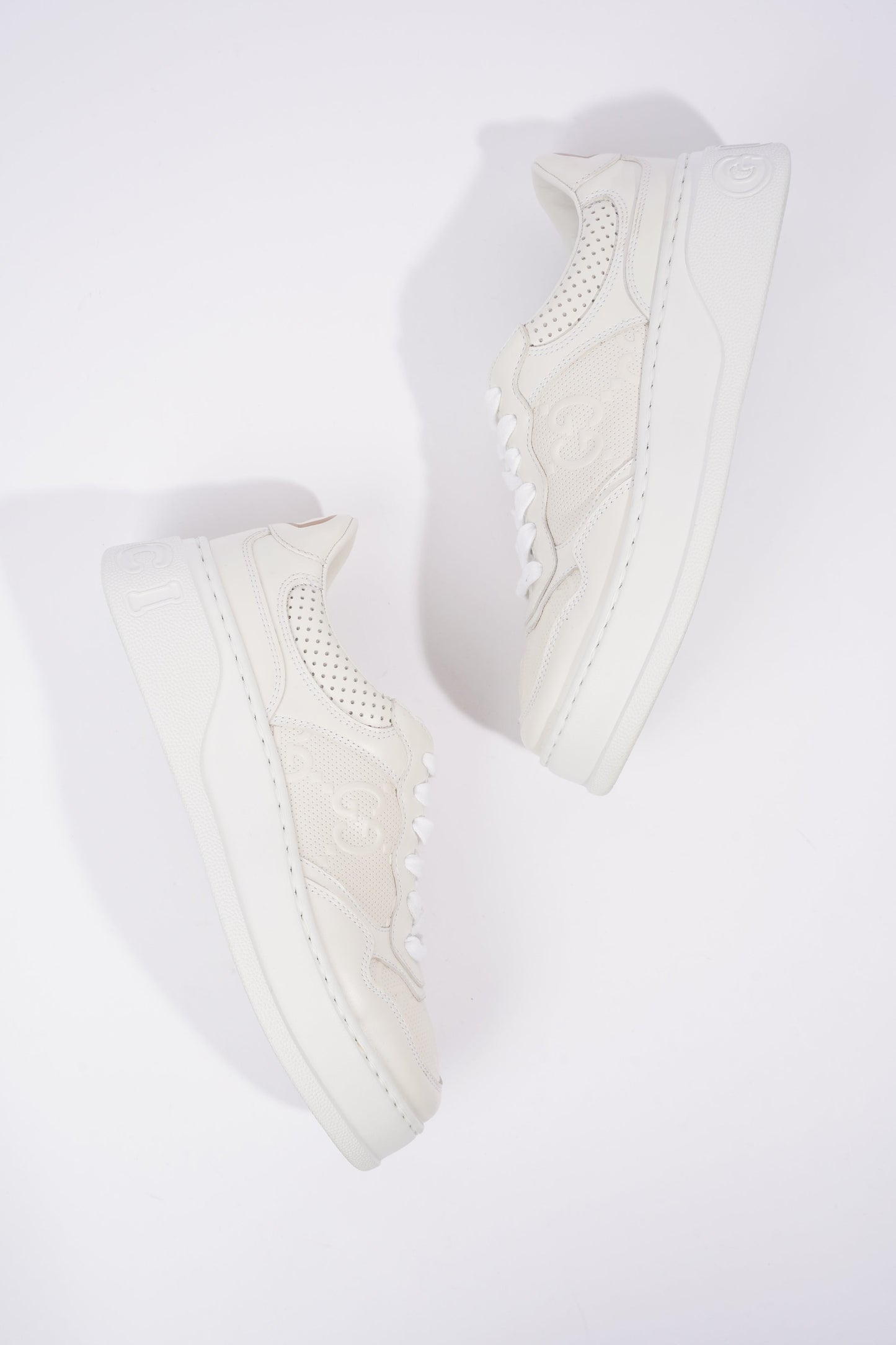 Gucci GG Embossed White Leather EU 38 UK 5