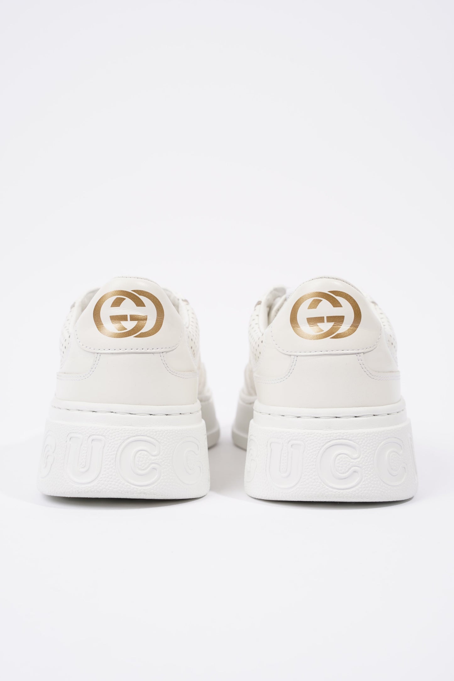 Gucci GG Embossed White Leather EU 38 UK 5