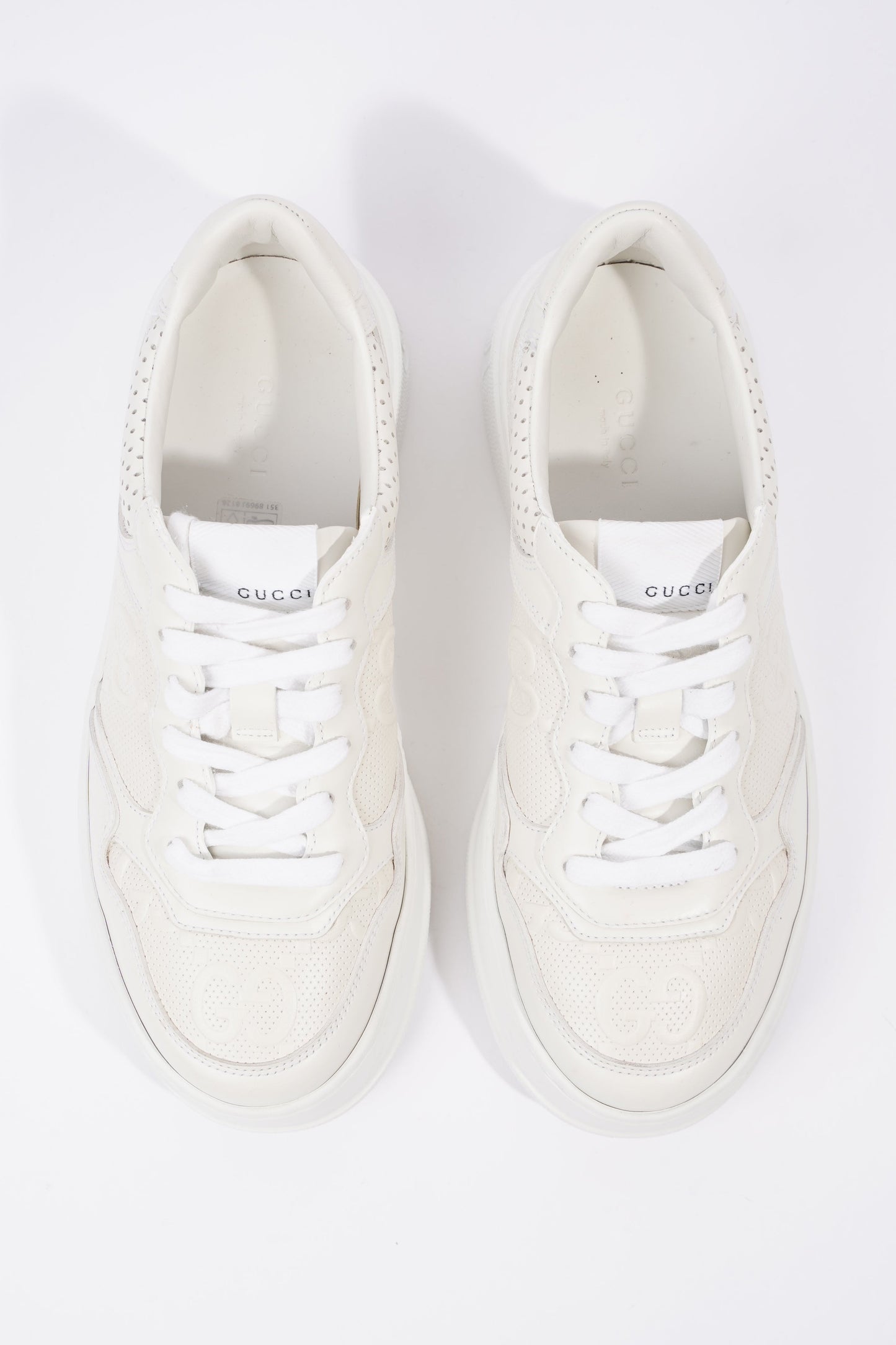 Gucci GG Embossed White Leather EU 38 UK 5