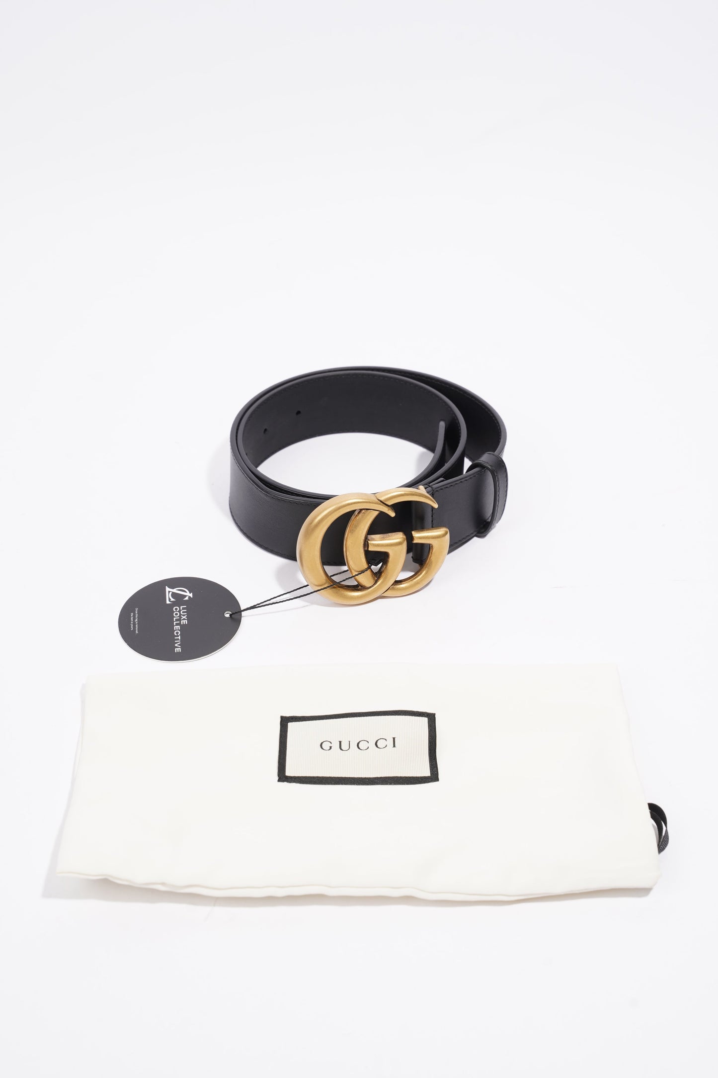 Gucci GG Marmont Belt Black Leather 70cm 28"