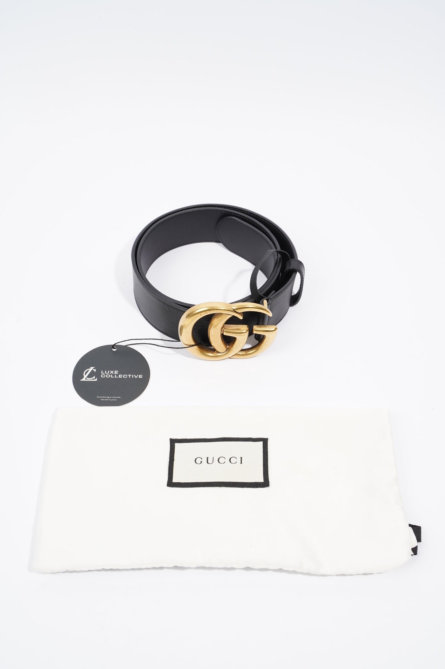 Gucci GG Marmont Belt Black Calfskin Leather 75cm 30"