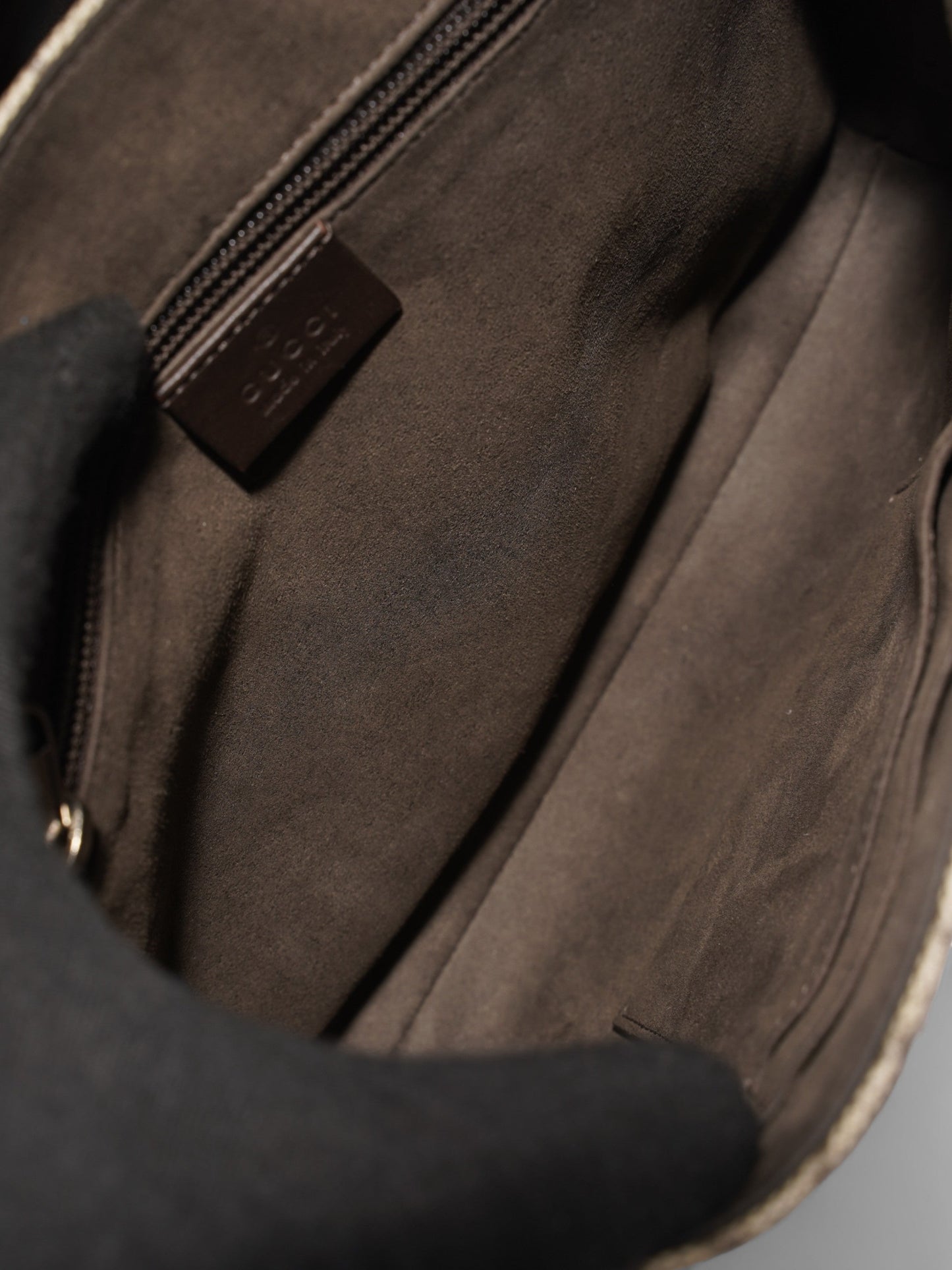 Gucci Classic Flap  Beige And Ebony GG Supreme / Brown Coated Canvas