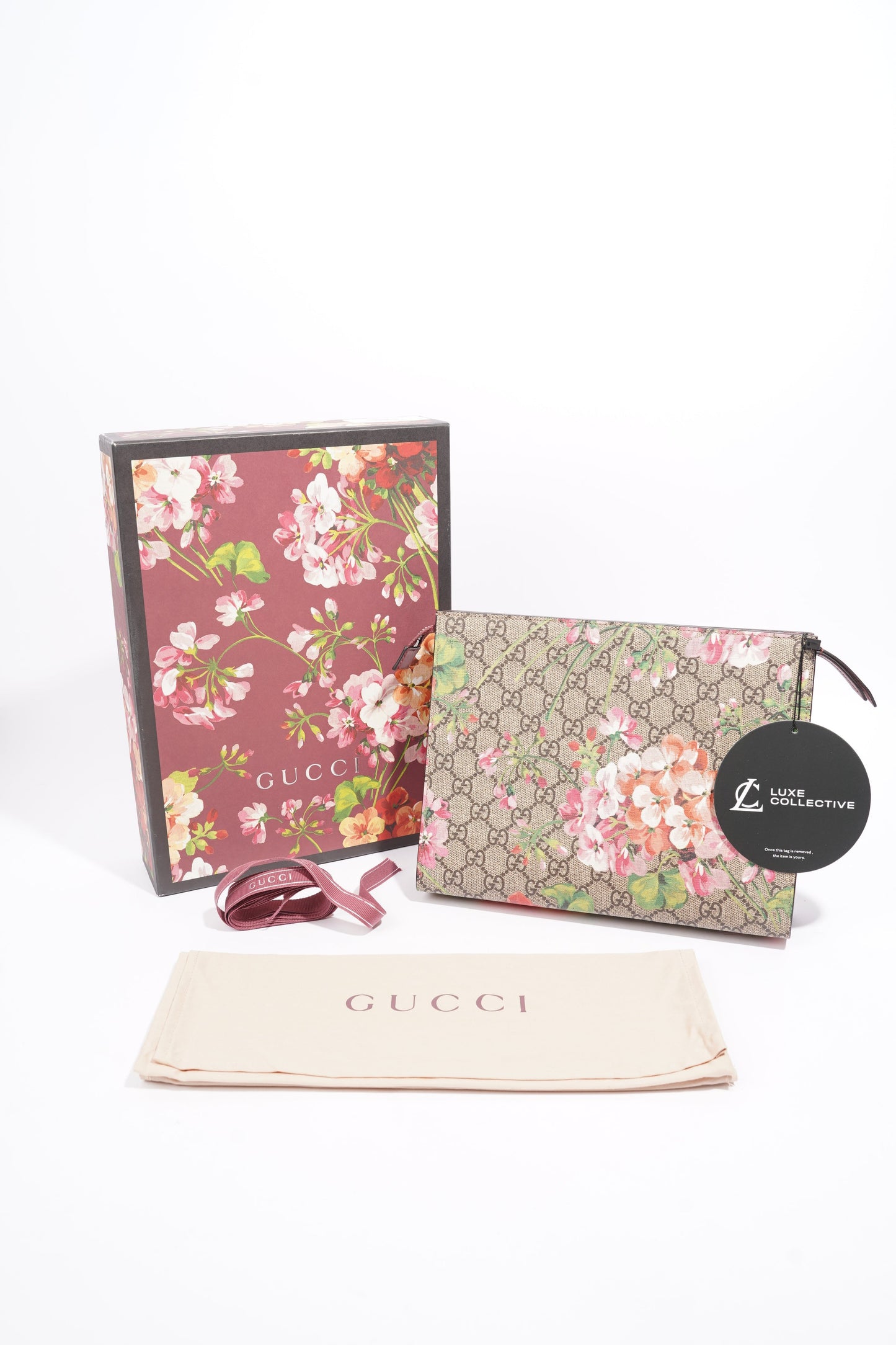 Gucci Gucci Blooms Cosmetic Pouch GG Supreme Floral Coated Canvas Large