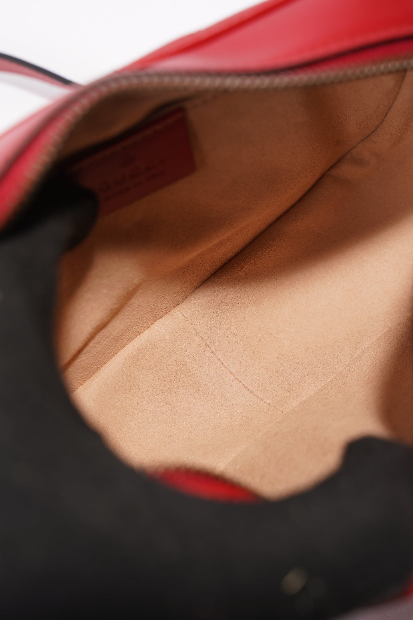 Gucci Marmont Zip Red Matelasse Leather Mini