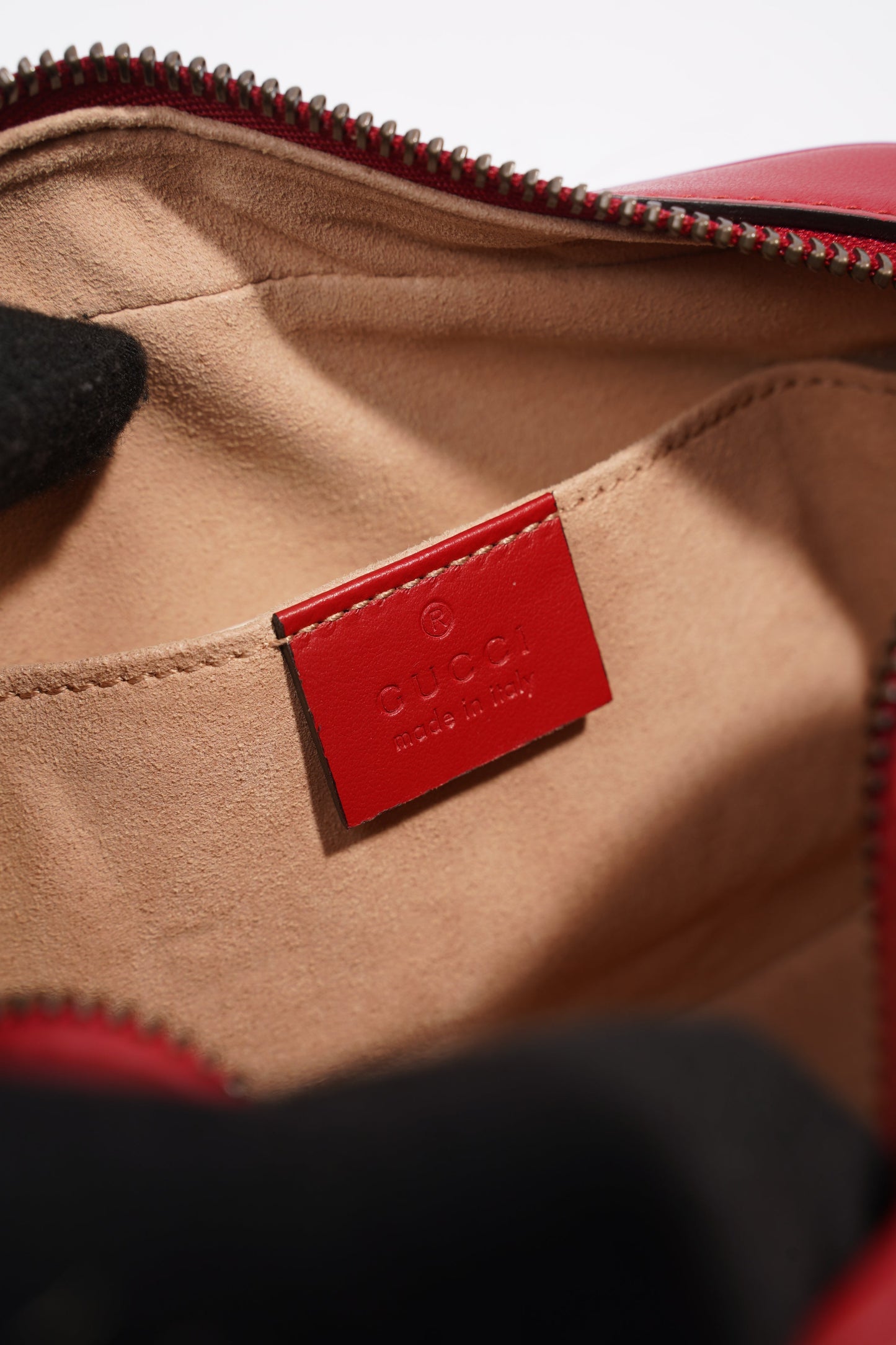 Gucci Marmont Zip Red Matelasse Leather Mini