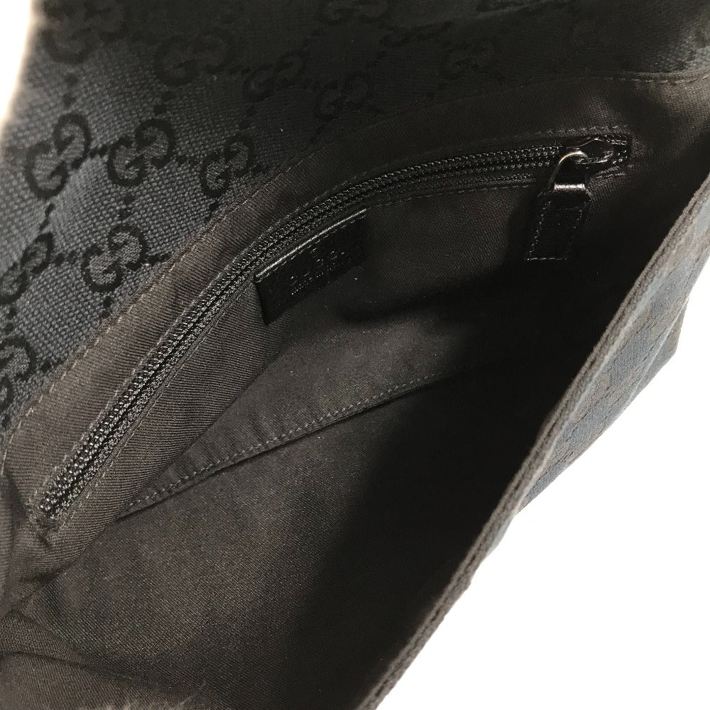 GUCCI Waist bag 146304 GG canvas / leather black GG Belt bag mens Used