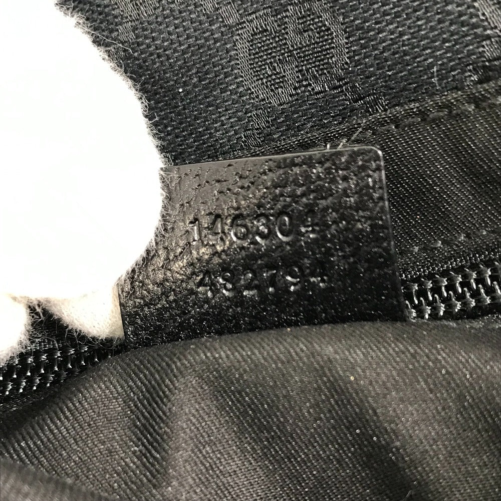 GUCCI Waist bag 146304 GG canvas / leather black GG Belt bag mens Used