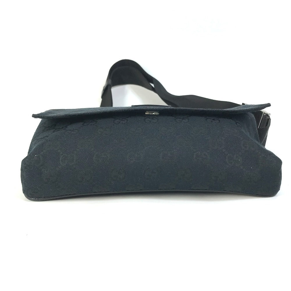 GUCCI Waist bag 146304 GG canvas / leather black GG Belt bag mens Used
