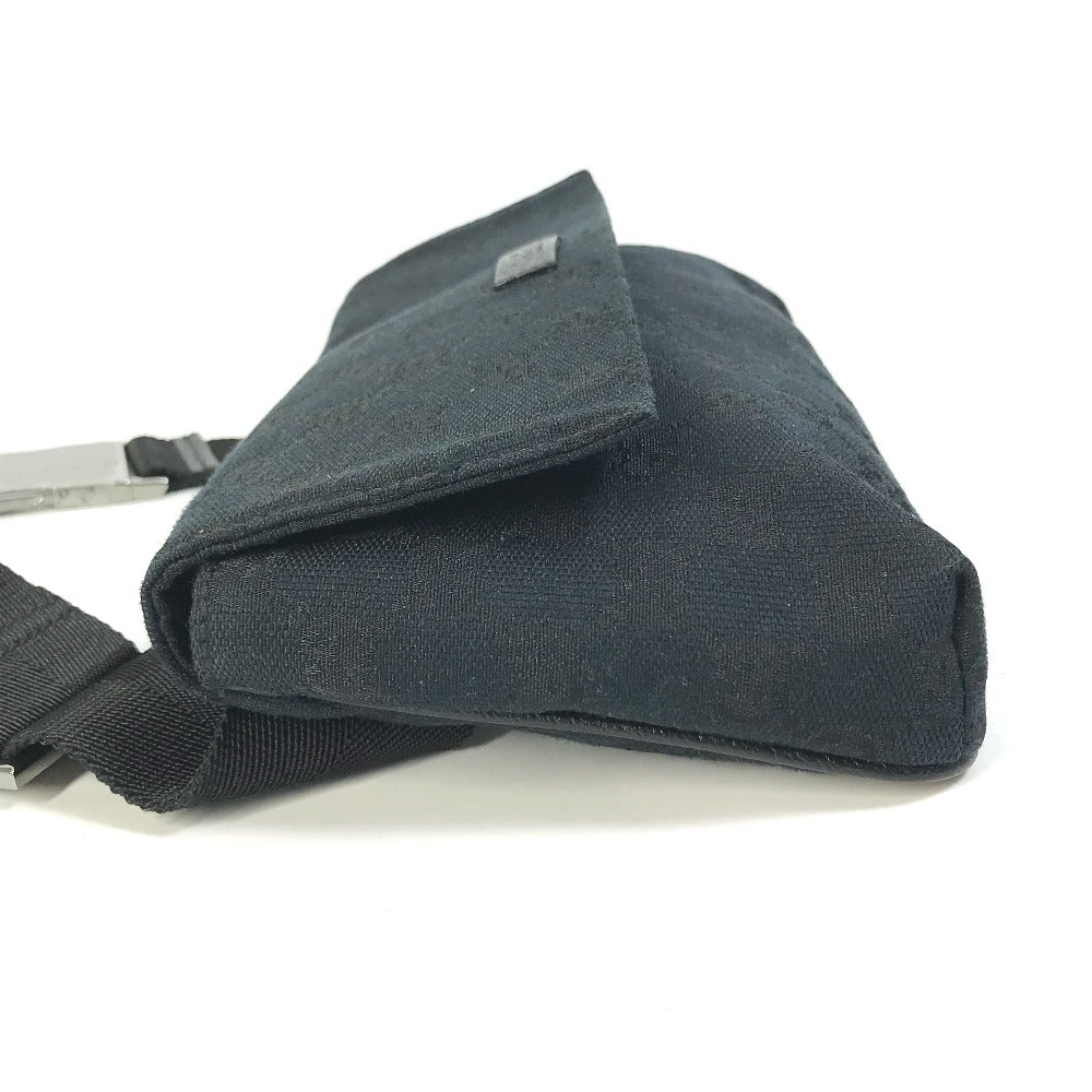 GUCCI Waist bag 146304 GG canvas / leather black GG Belt bag mens Used