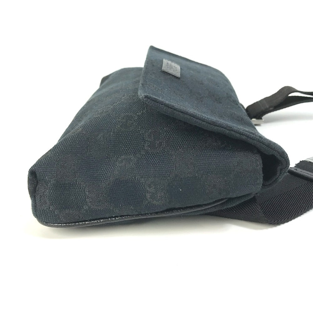 GUCCI Waist bag 146304 GG canvas / leather black GG Belt bag mens Used