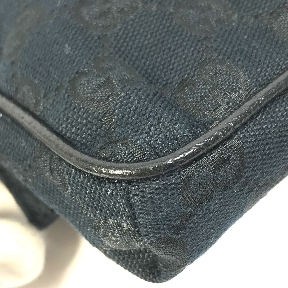 GUCCI Waist bag 146304 GG canvas / leather black GG Belt bag mens Used