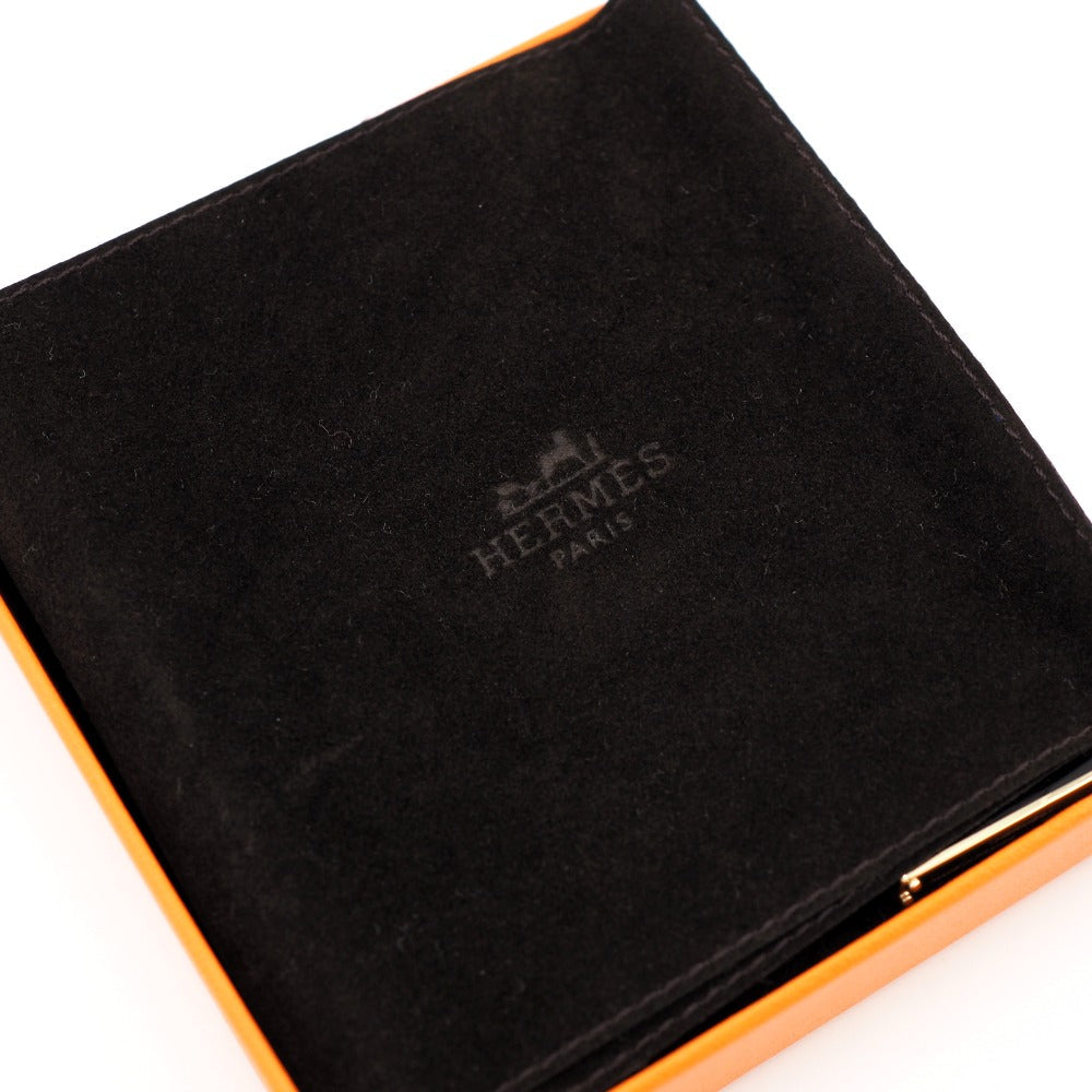 HERMES Necklace 071667FD gold black Pendant top Kelly Curiosity