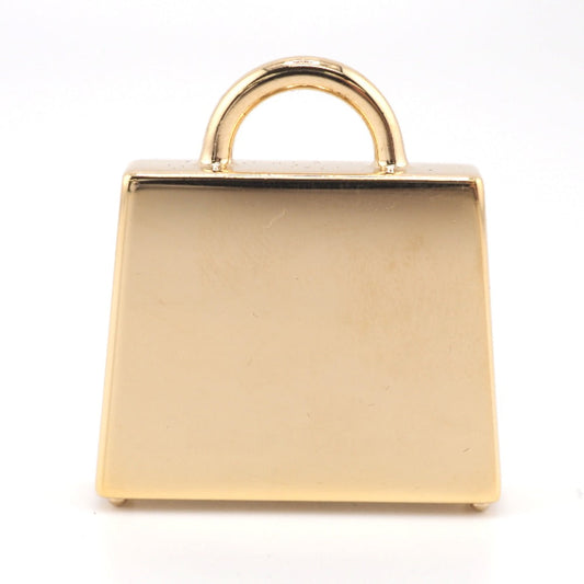 HERMES Necklace 071667FD gold black Pendant top Kelly Curiosity