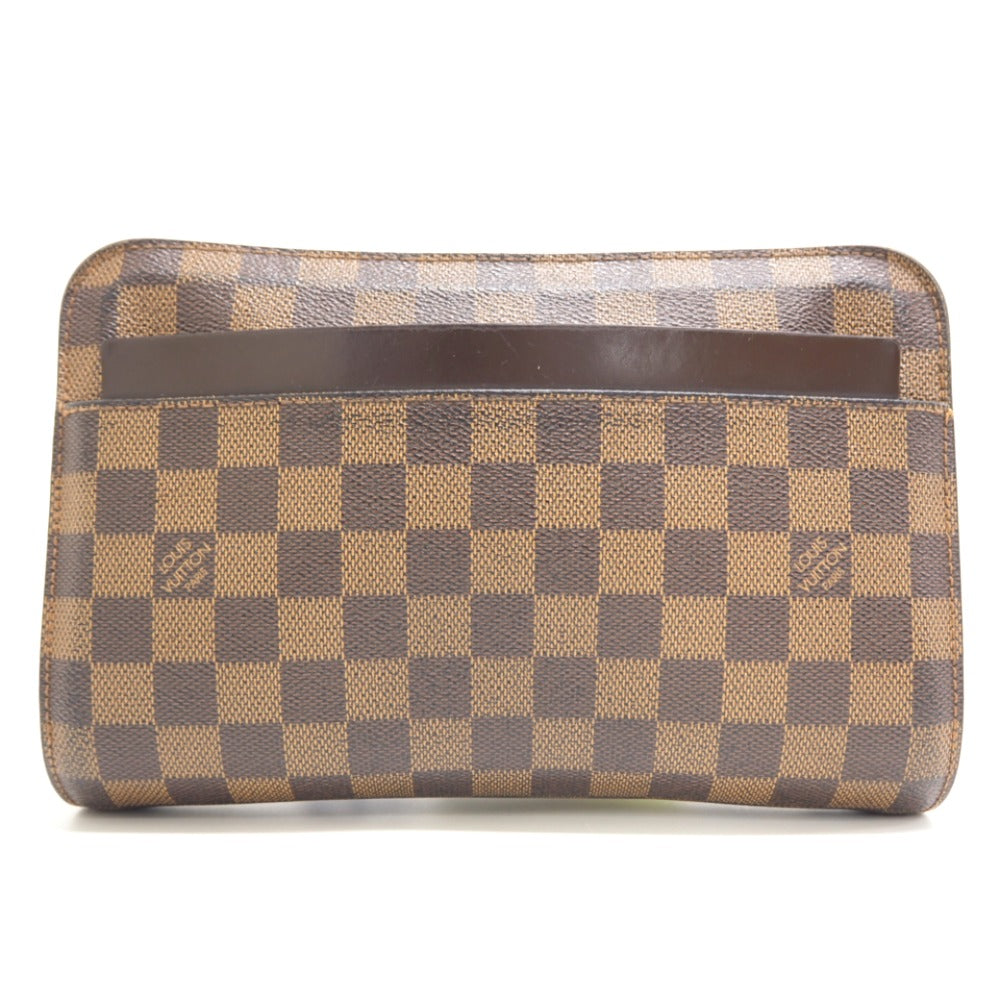 LOUIS VUITTON business bag N51993 leather Brown Clutch bag Damier Saint Louis mens Used