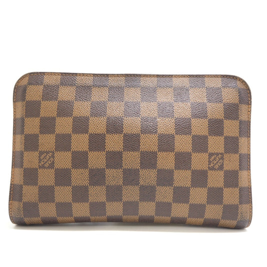 LOUIS VUITTON business bag N51993 leather Brown Clutch bag Damier Saint Louis mens Used