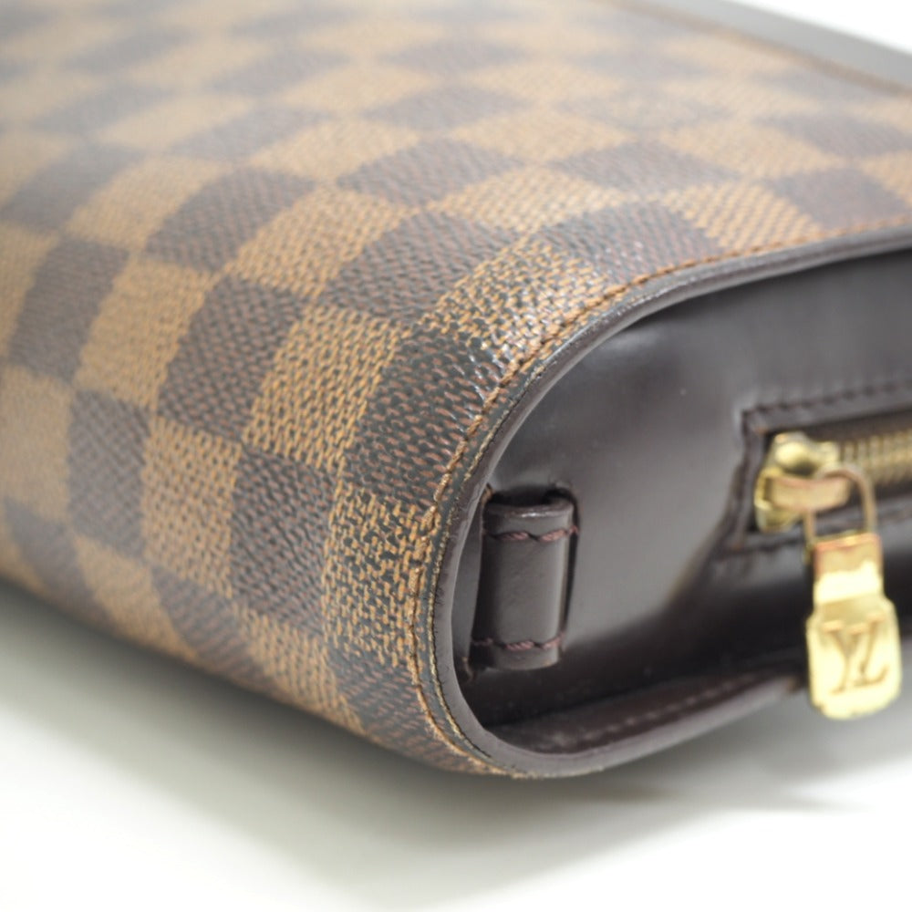 LOUIS VUITTON business bag N51993 leather Brown Clutch bag Damier Saint Louis mens Used