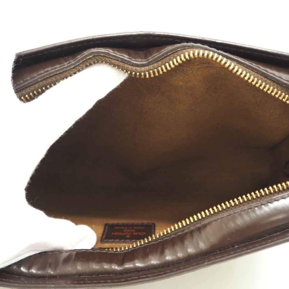 LOUIS VUITTON business bag N51993 leather Brown Clutch bag Damier Saint Louis mens Used