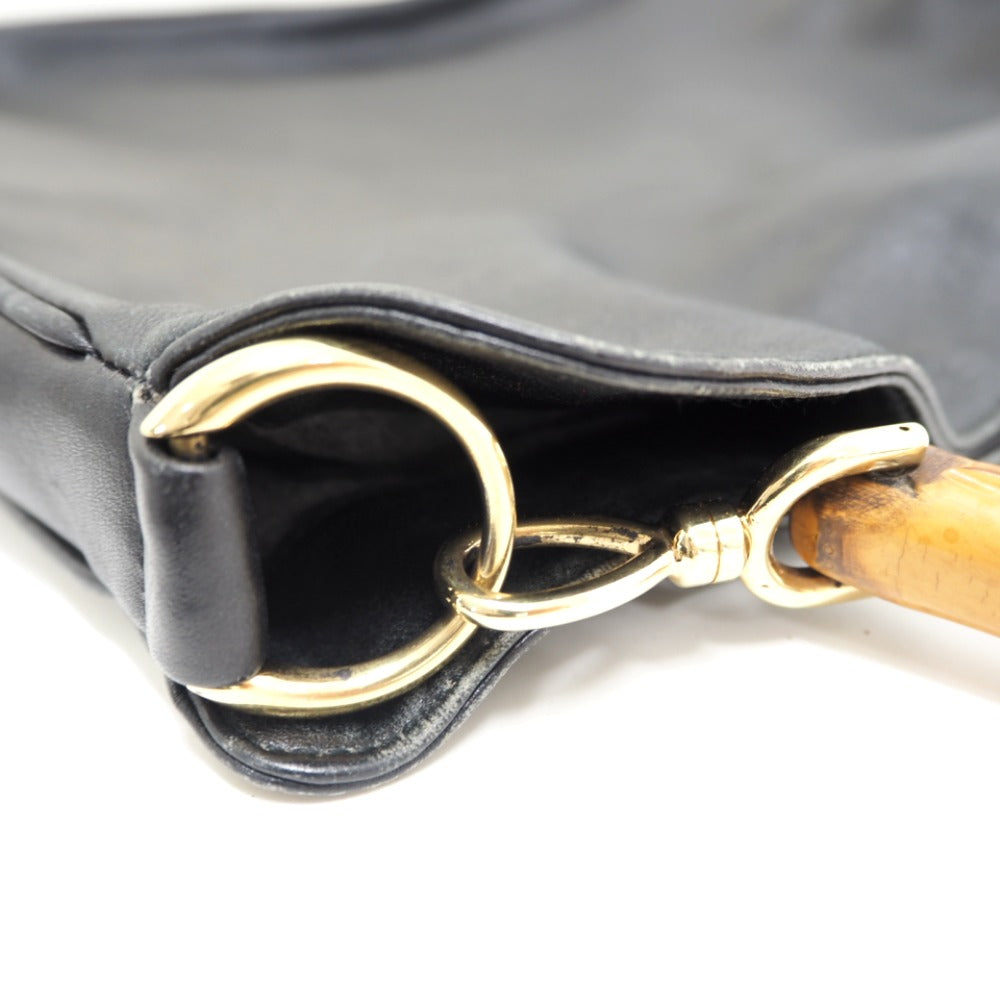 GUCCI Shoulder Bag 001 2852 1577 0 Leather, Bamboo black One Shoulder Bag Bamboo Women Used
