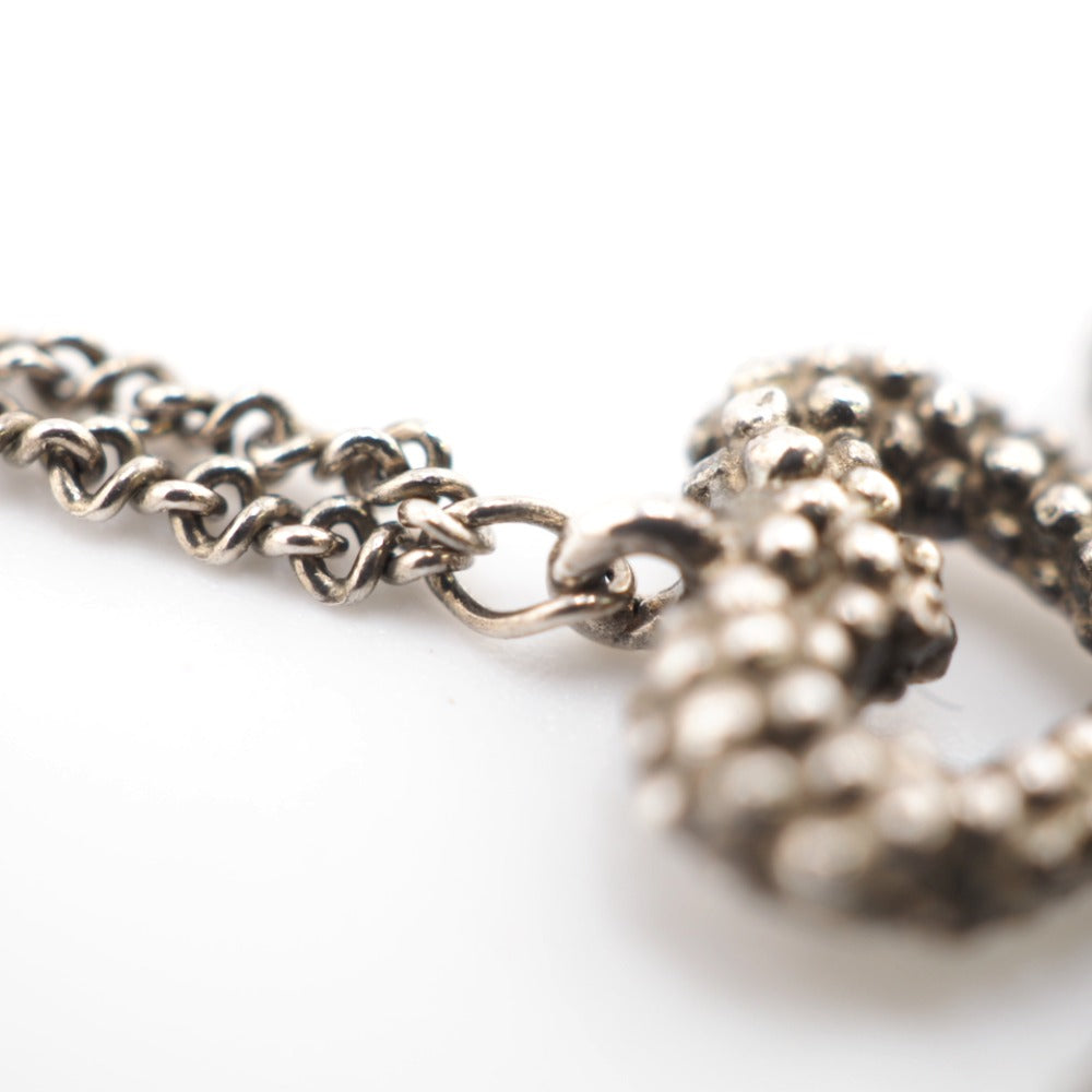 GUCCI Necklace Silver925 Silver Fake pearl Clover Women Used