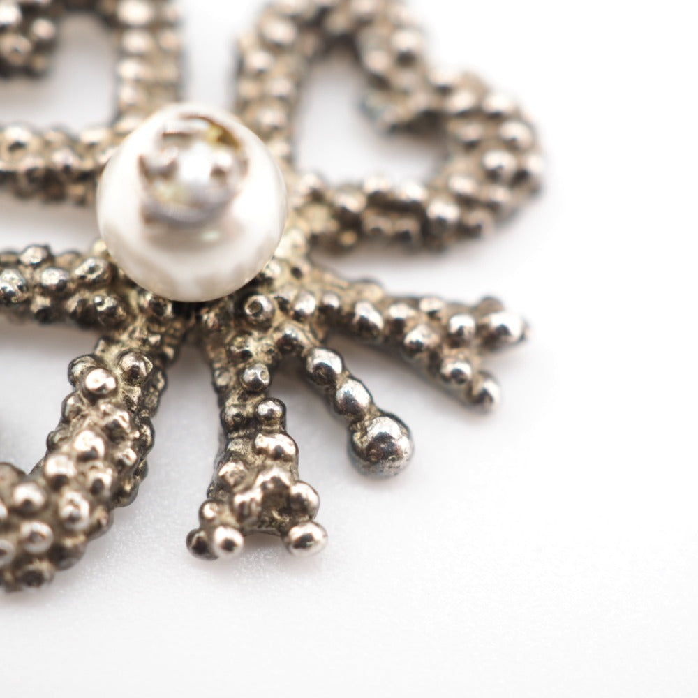 GUCCI Necklace Silver925 Silver Fake pearl Clover Women Used