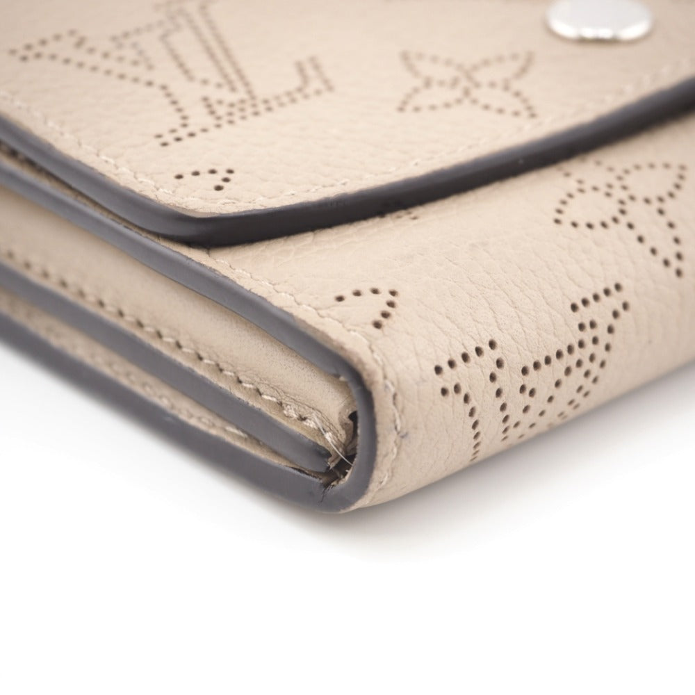 LOUIS VUITTON Bifold Wallet M62542 leather beige Mahina Portefeuille Iris Compact