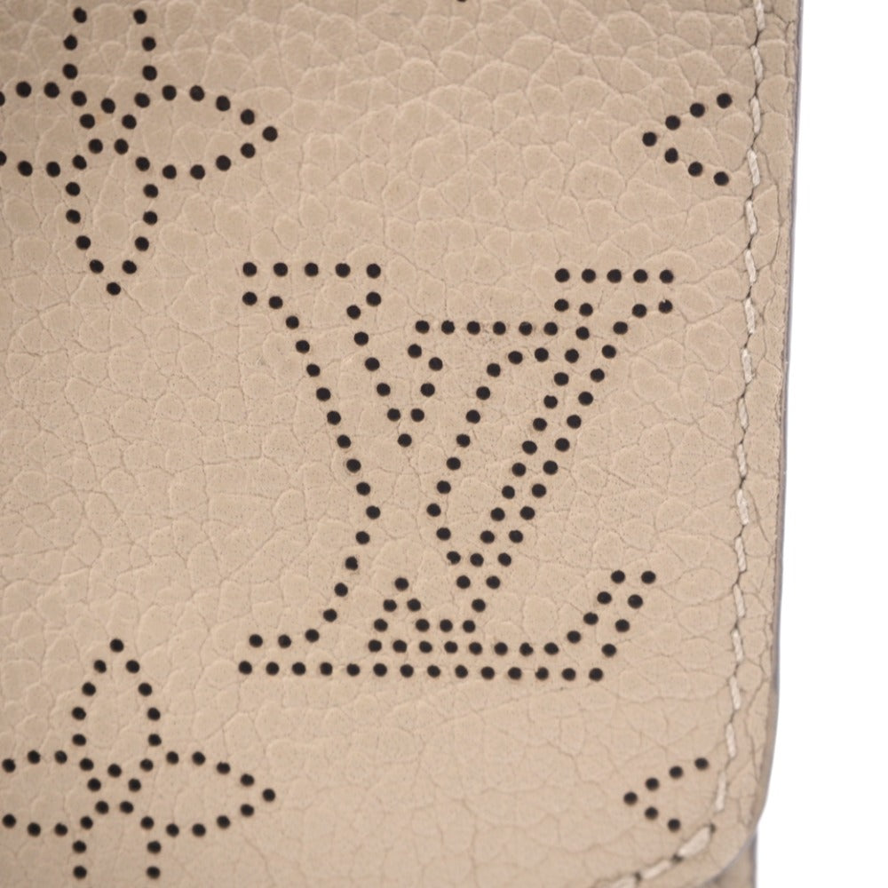 LOUIS VUITTON Bifold Wallet M62542 leather beige Mahina Portefeuille Iris Compact