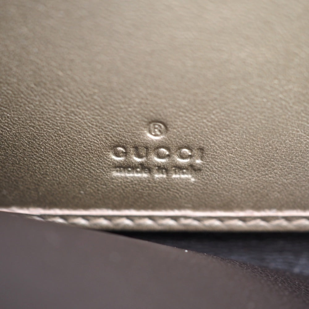 GUCCI Long Wallet Purse 224253 embossed calf leather Champagne Zip Around Bamboo Diamante Women Used