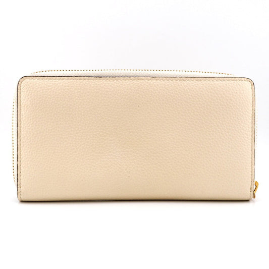 GUCCI Long Wallet Purse 570661 leather cream Zip Around Zumi Women Used