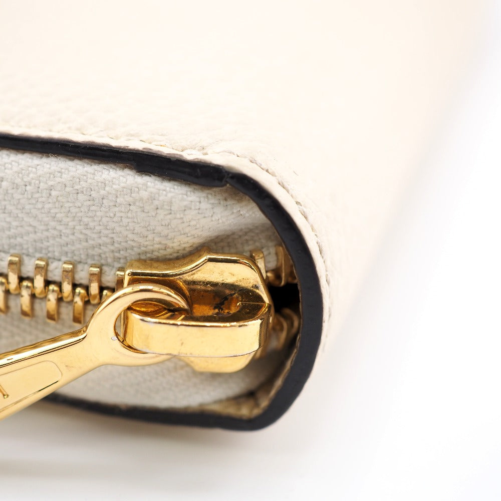 GUCCI Long Wallet Purse 570661 leather cream Zip Around Zumi Women Used