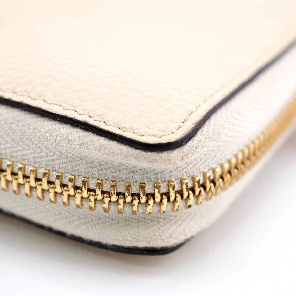 GUCCI Long Wallet Purse 570661 leather cream Zip Around Zumi Women Used
